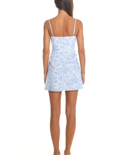 Blue Ruched Mini Dress