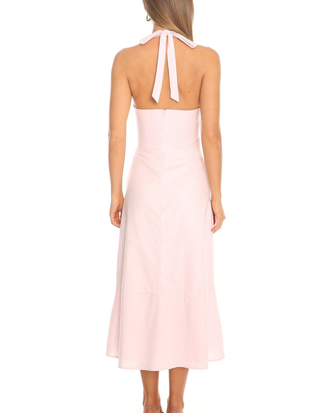 Blush Halter Midi Dress