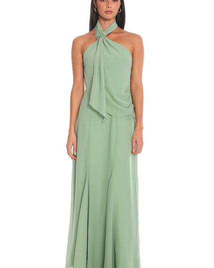Sage Halter Maxi Dress