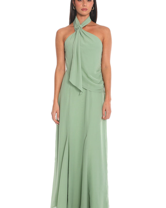 Sage Halter Maxi Dress