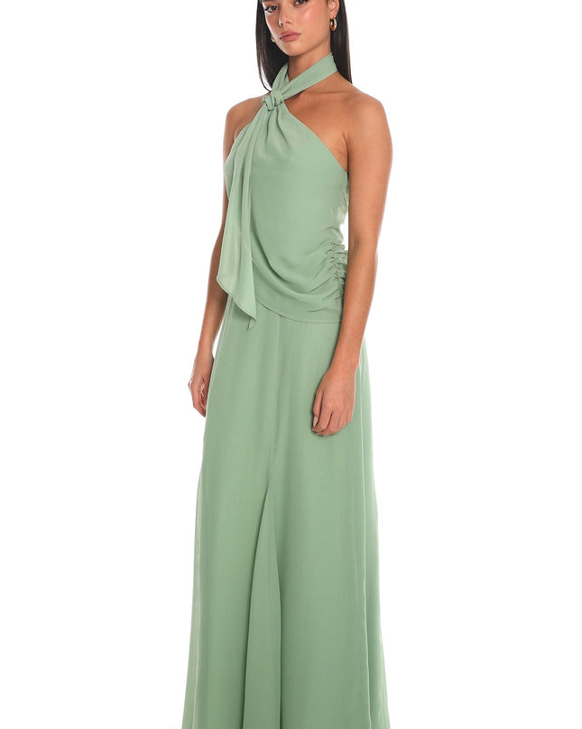 Sage Halter Maxi Dress