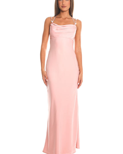Blush Cowl Neck Maxi Dress