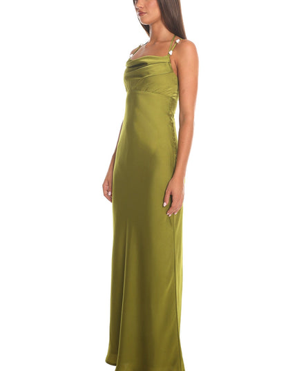 Olive Cowl Neck Maxi Dress