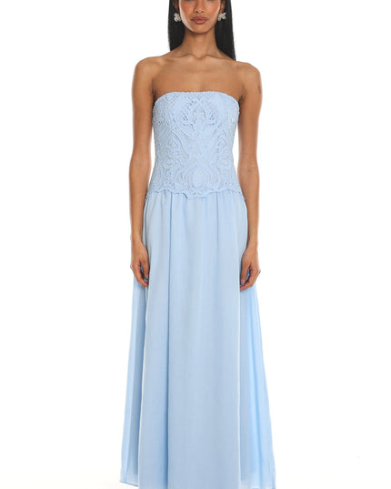 Blue Lace Maxi Dress