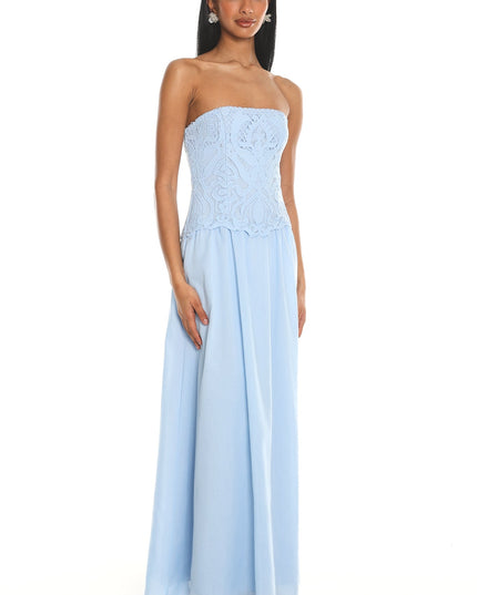 Blue Lace Maxi Dress