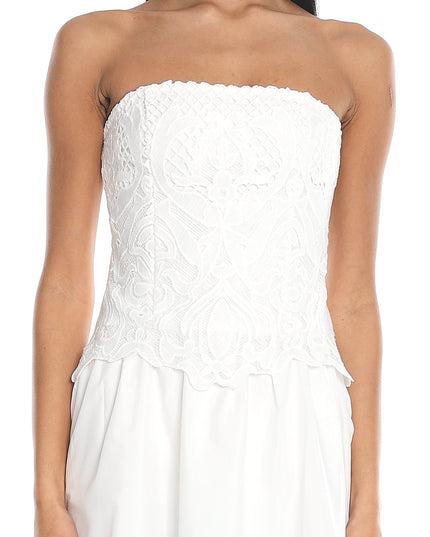 Off White Lace Maxi Dress
