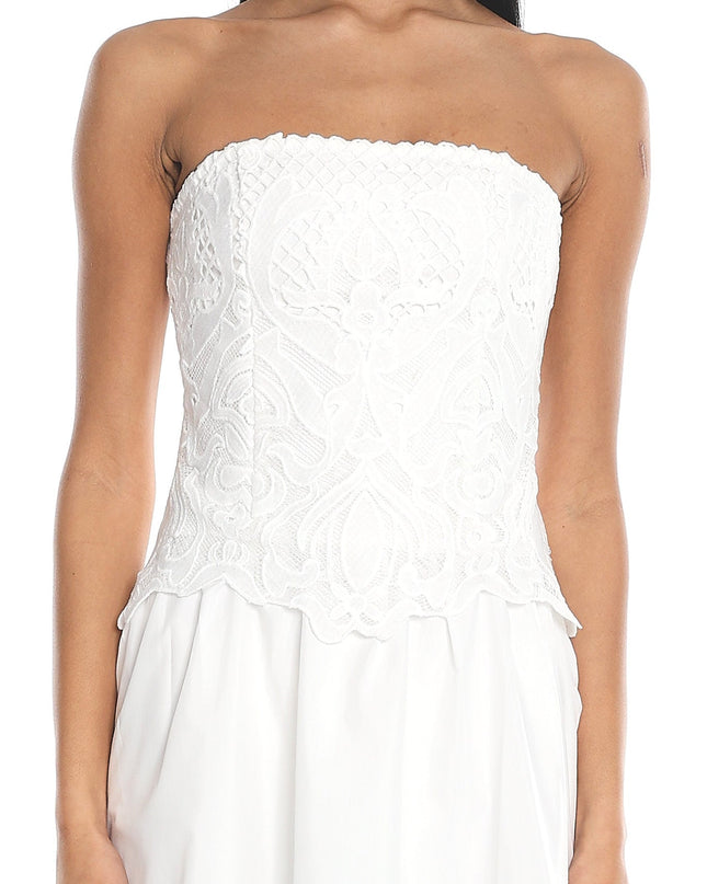 Off White Lace Maxi Dress