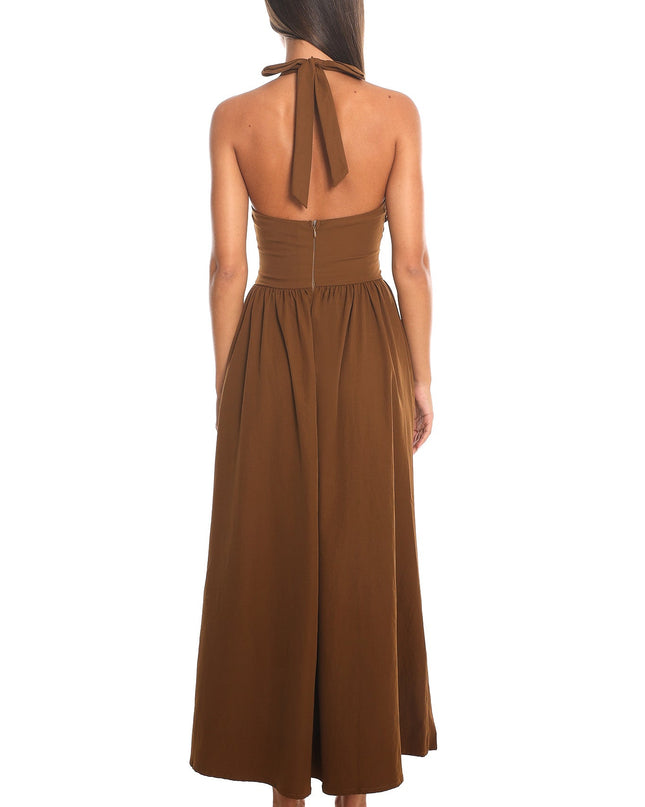 Chocolate Halter Neck Maxi Dress