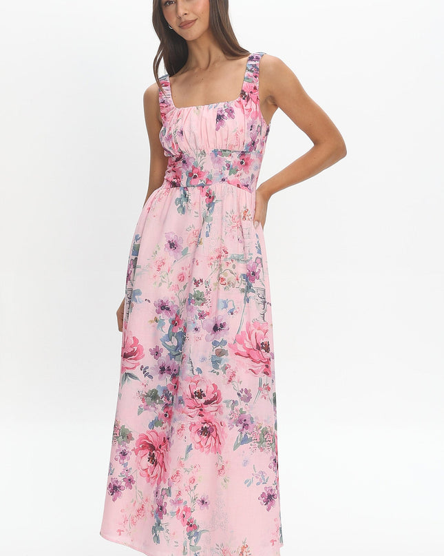 Lilac Floral Maxi Dress