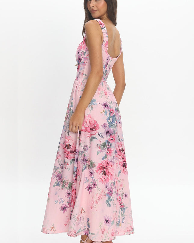 Lilac Floral Maxi Dress