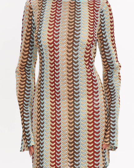 Backless Crochet Mini Dress Rainbow