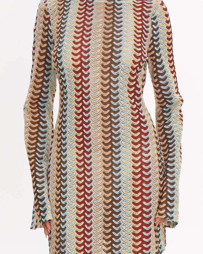 Backless Crochet Mini Dress Rainbow