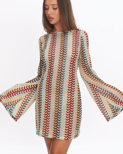 Backless Crochet Mini Dress Rainbow