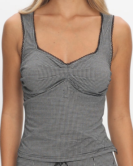 Black Sweetheart Top Checker