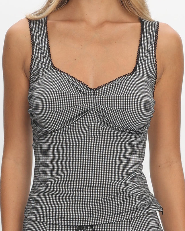 Black Sweetheart Top Checker
