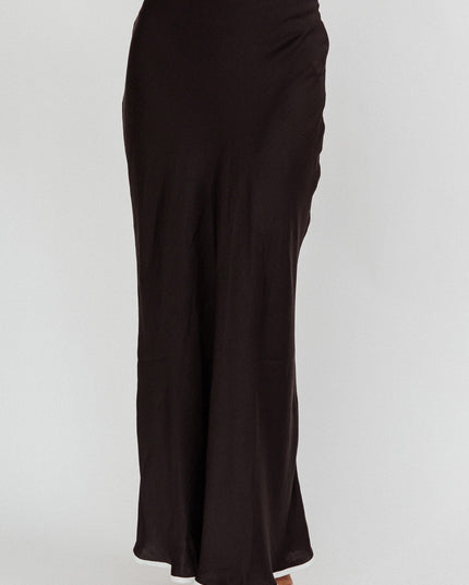 Black One Contrast Trim Maxi Skirt