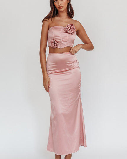 Mauve Dove Rosette Corset Top