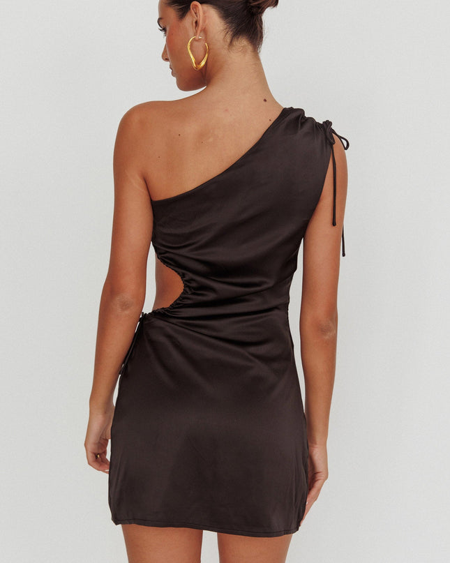Black Ruched Cut Out Mini Dress