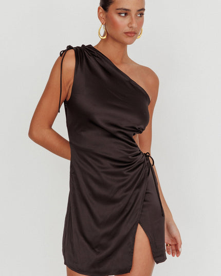 Black Ruched Cut Out Mini Dress