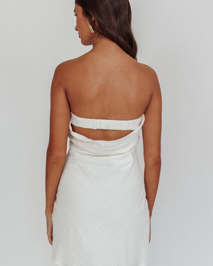 White Strapless Mini Dress