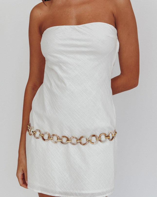 White Strapless Mini Dress