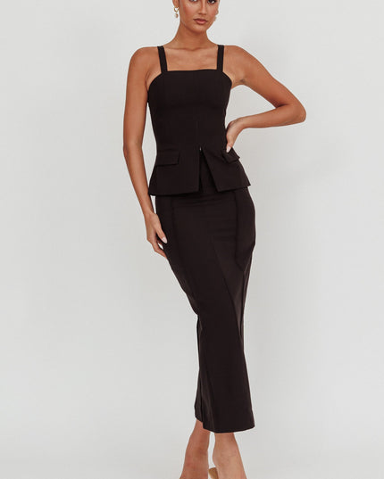 Black Do Front Zip Sleeveless Top