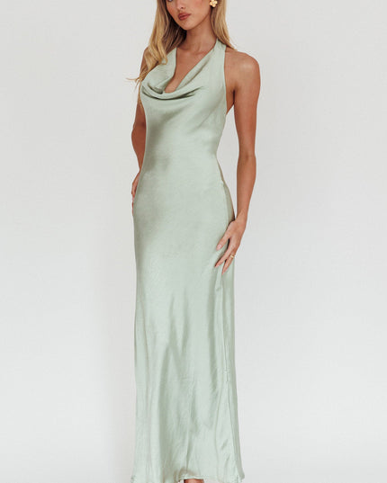 Matcha Halterneck Maxi Dress
