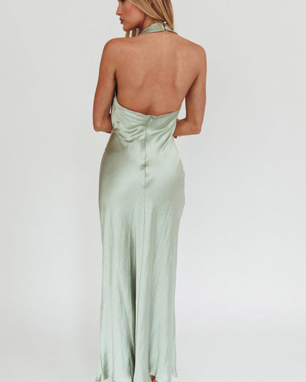 Matcha Halterneck Maxi Dress