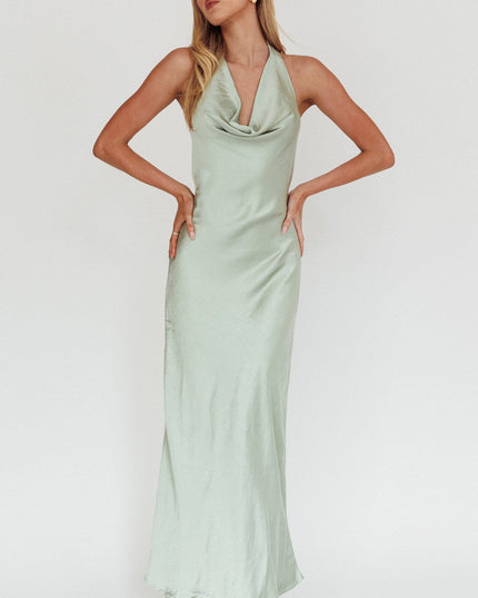 Matcha Halterneck Maxi Dress