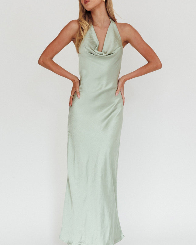 Matcha Halterneck Maxi Dress
