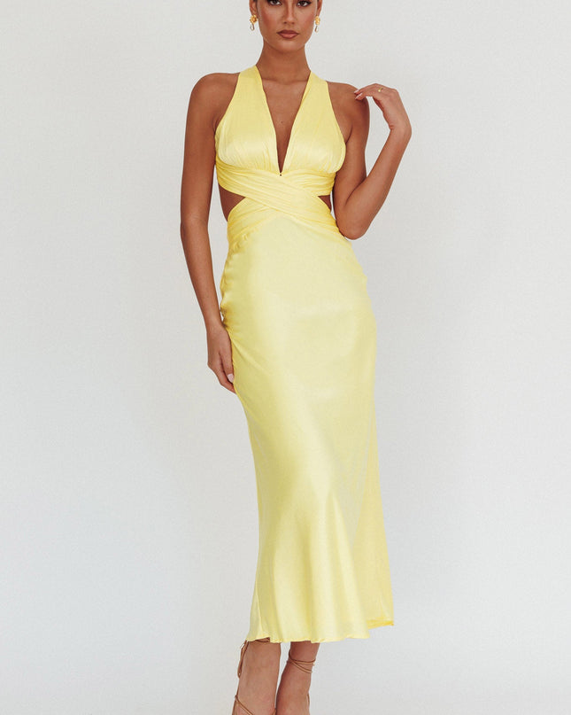 Lemon On Crossover Cut-Out Maxi Dress
