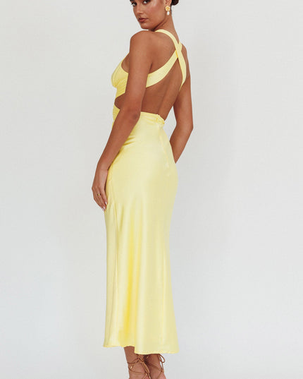 Lemon On Crossover Cut-Out Maxi Dress