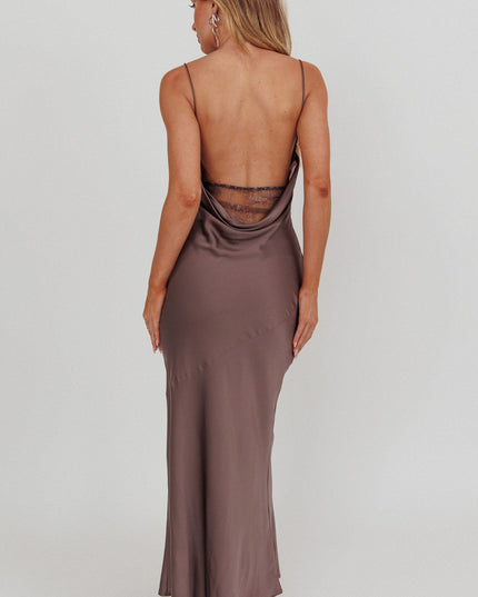 Grey Cut-Out Cowl Neck Dress Warm
