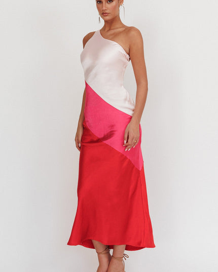 Pink One-Shoulder Maxi Dress