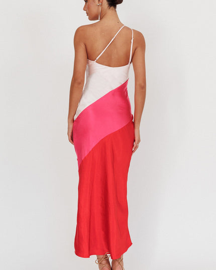 Pink One-Shoulder Maxi Dress