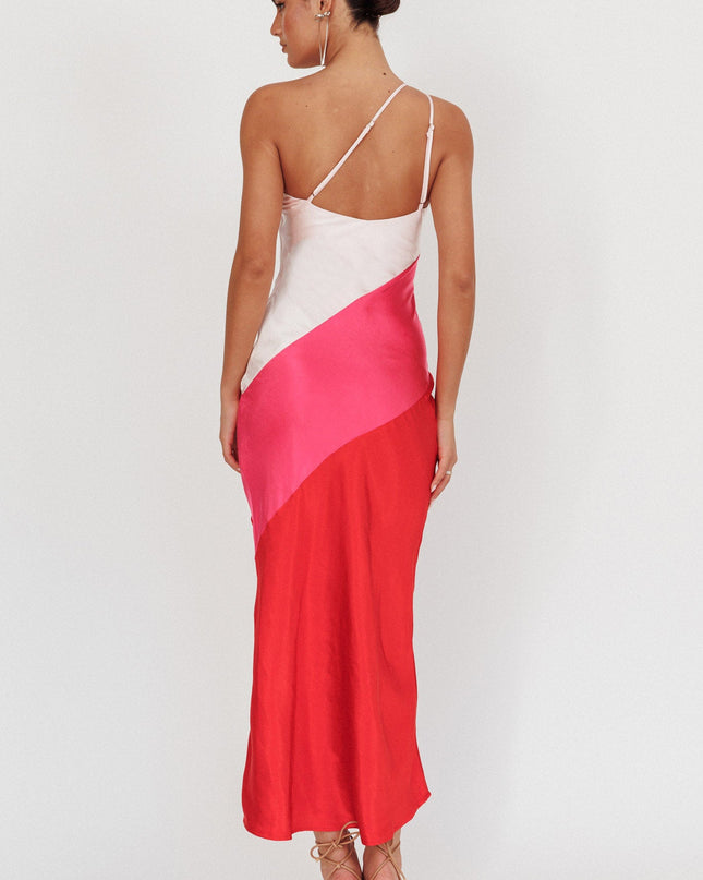 Pink One-Shoulder Maxi Dress