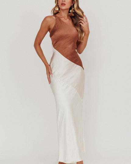 One-Shoulder Maxi Dress Neutral