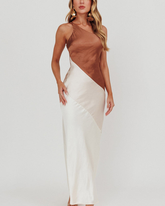 One-Shoulder Maxi Dress Neutral