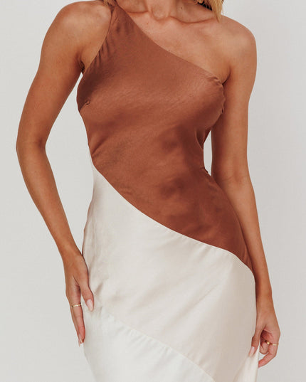 One-Shoulder Maxi Dress Neutral