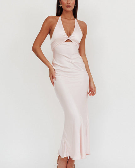 Pink Keyhole Bust Maxi Dress