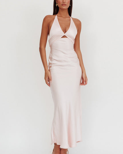 Pink Keyhole Bust Maxi Dress