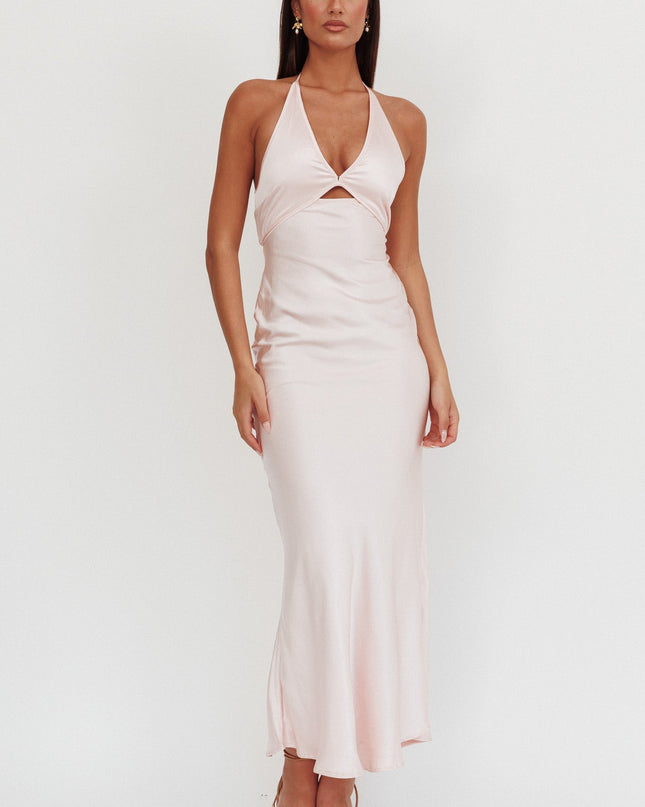 Pink Keyhole Bust Maxi Dress