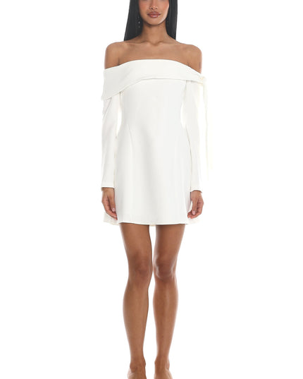 White Sky Off-Shoulder Tie Mini Dress
