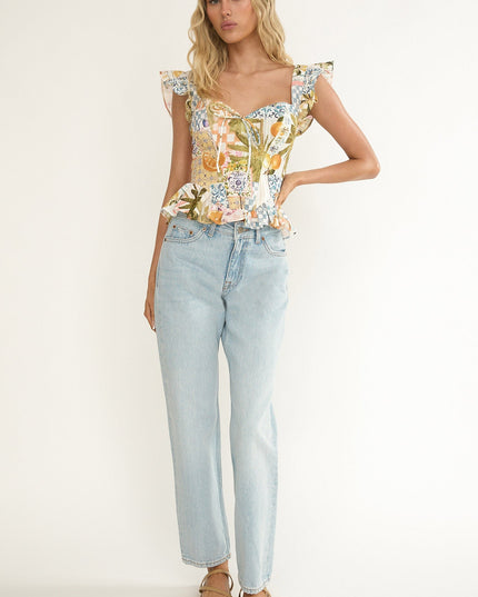 Frill Sleeve Top Las Palmas