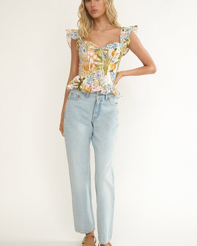 Frill Sleeve Top Las Palmas