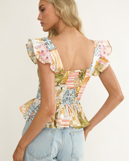 Frill Sleeve Top Las Palmas