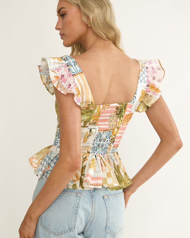 Frill Sleeve Top Las Palmas