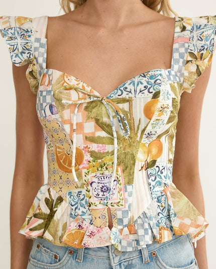 Frill Sleeve Top Las Palmas