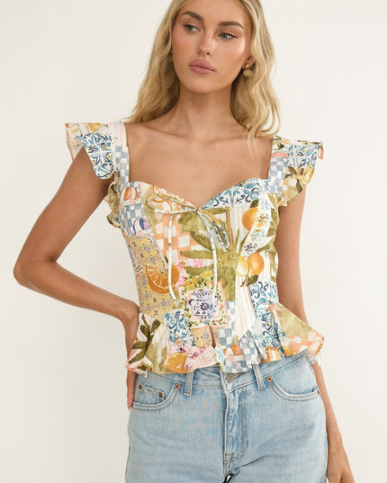 Frill Sleeve Top Las Palmas