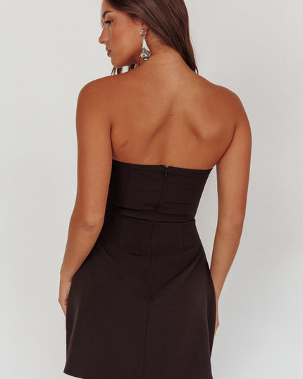 Black Strapless Mini Dress